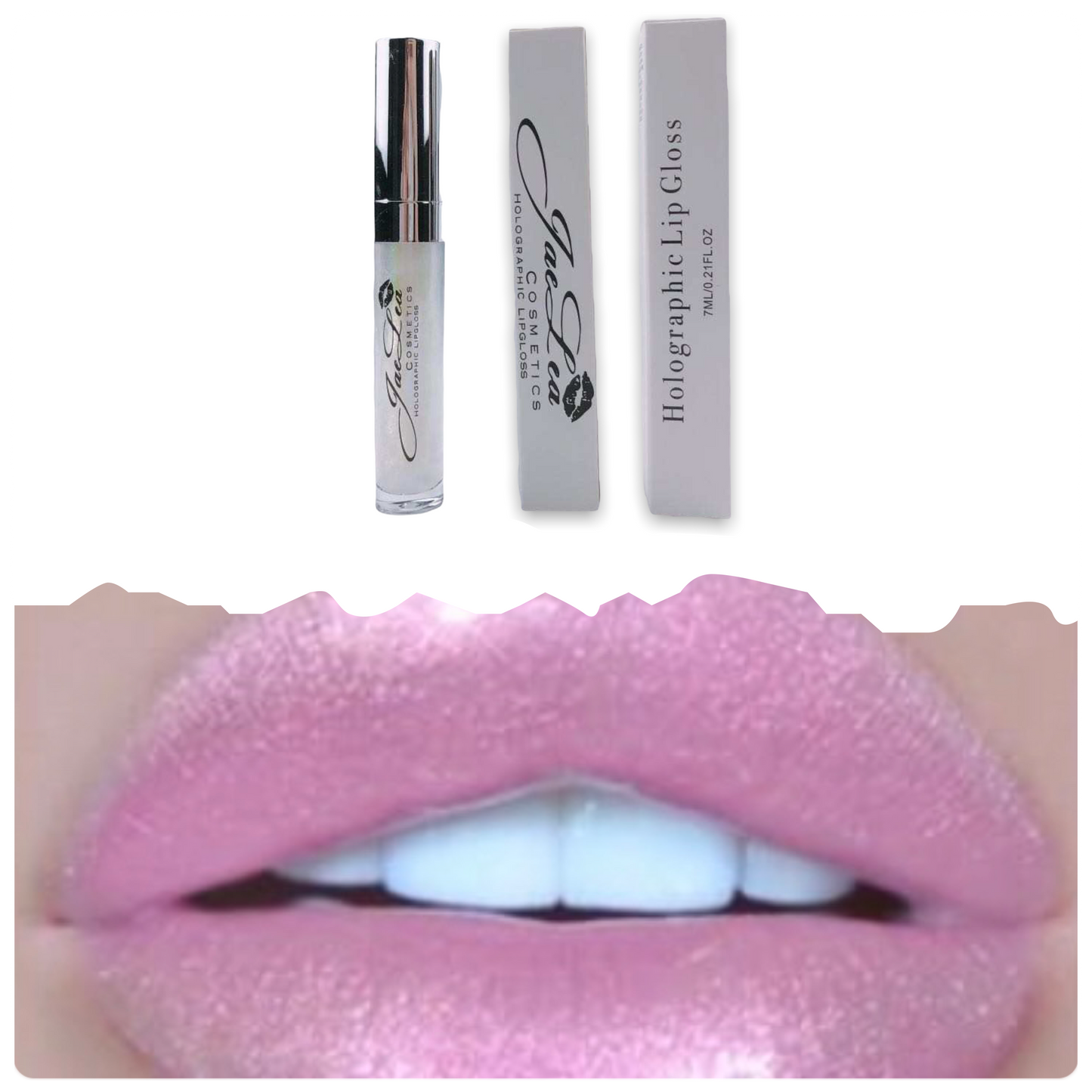 Holographic lip gloss