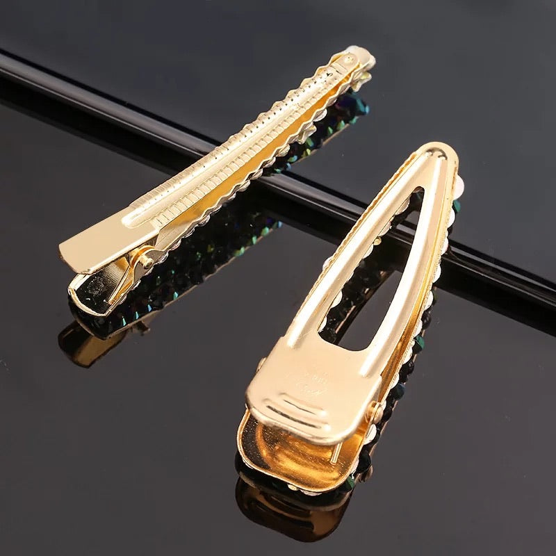 (Bigger set ) Style 2 Set of two rhinestone bling hair clips
