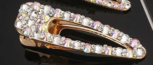(Bigger set ) Style 2 Set of two rhinestone bling hair clips