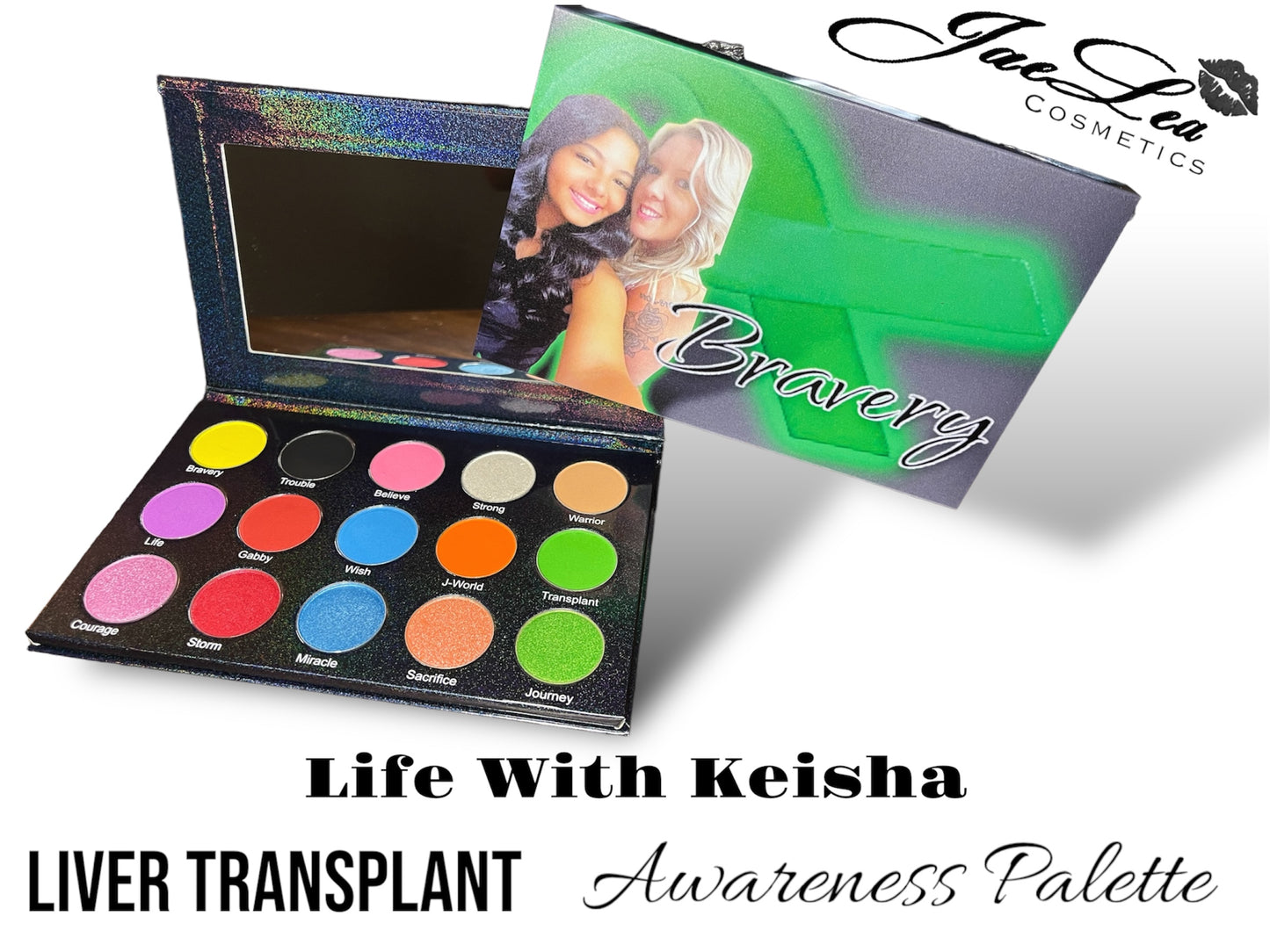 Keisha’s liver transplant awareness palette