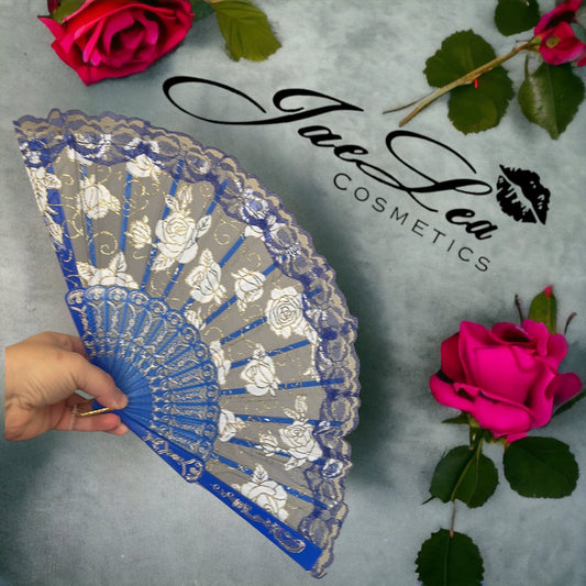Rose embroidery lace fans