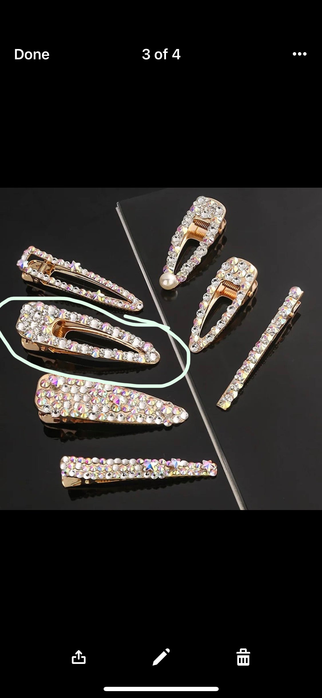 (Bigger set ) Style 2 Set of two rhinestone bling hair clips