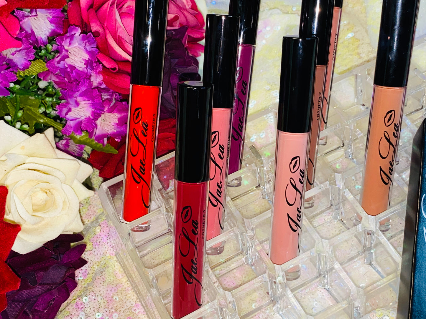 JaeLea Cosmetics waterproof matte lipstick Rose collection